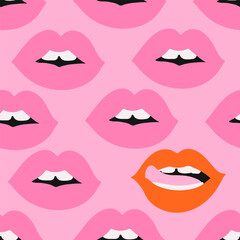 Valentine's Day hand drawn seamless pattern. Template for wrapping paper, greeting cards, posters. Vector collection of love symbols