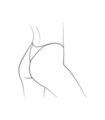 Obraz premium woman ass butt black and white hand drawing