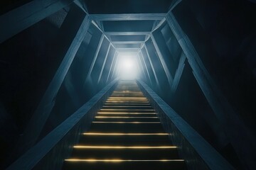 Fototapeta premium This staircase challenges perceptions of direction with dual pathways. 
