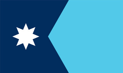 The flag of Minnesota, a state in the USA, with accurate proportions and official colors.