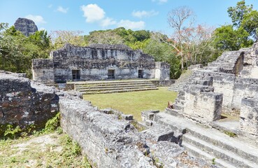 Tikal's Great Plaza, home to its iconic towering pyramids