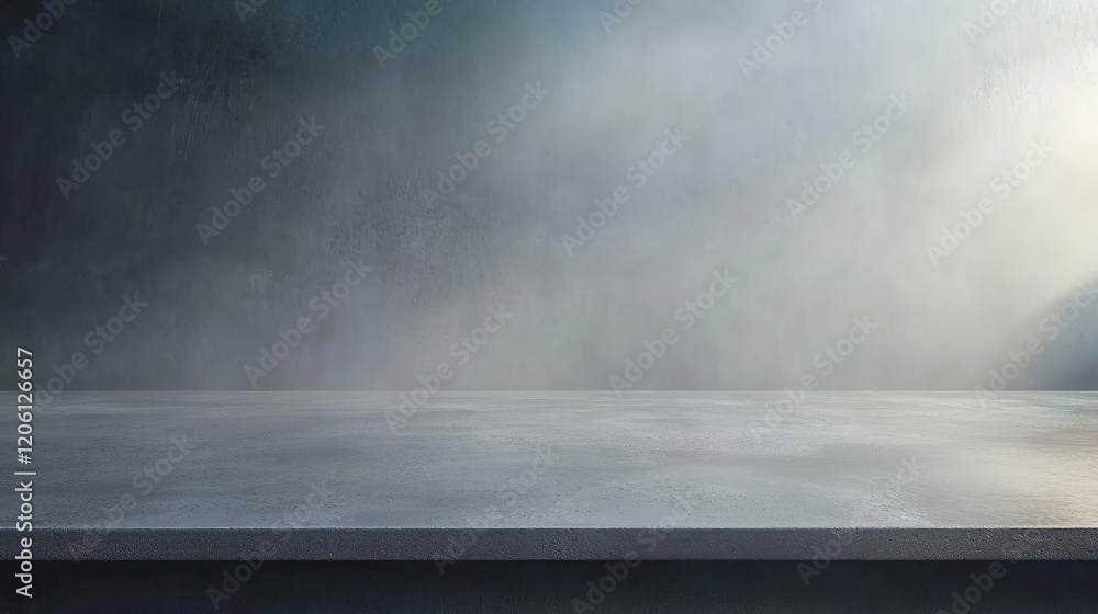 Poster sleek shelf table with gradient background for product presentation
