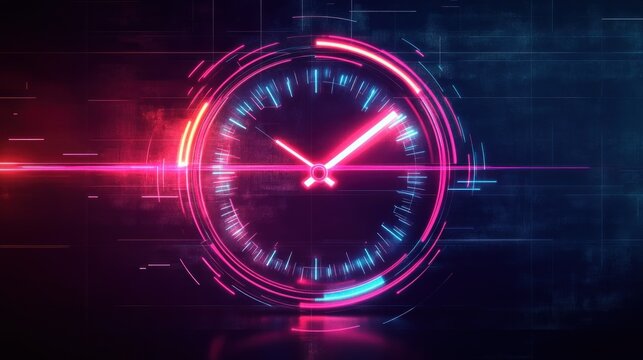 Sleek modern flash sale design with futuristic fonts time clock display concept