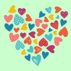 Heart Illustration, Hearts, Love, Valentine, Repeat print, kiss, Vector art, adobe illustration