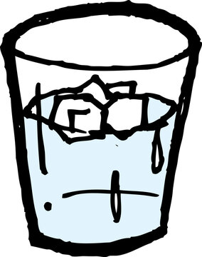 Glass of Water Hand Drawn Vector