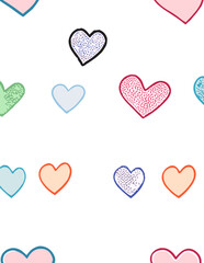 Heart Illustration, Hearts, Love, Valentine, Repeat print, kiss, Vector art, adobe illustration