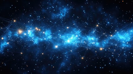 Fototapeta premium A vibrant cosmic scene depicting stars and nebulae in a deep space environment.