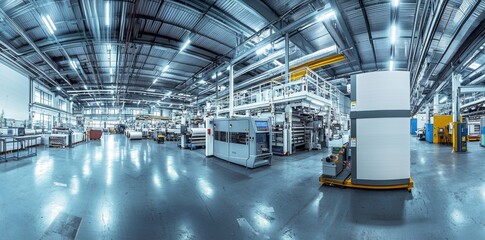 Fototapeta premium Rolls of paper used in a printing machine at a production site