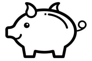  Piggy Bank Icon in Outline