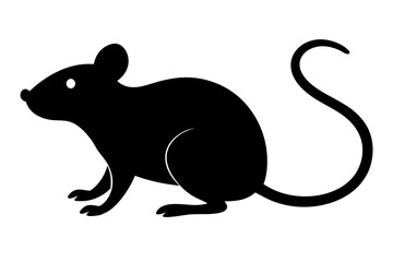 silhouette vector
illustration of A Simplified Mouse Outline on white background