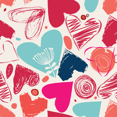 Heart Illustration, Hearts, Love, Valentine, Repeat print, kiss, Vector art, adobe illustration