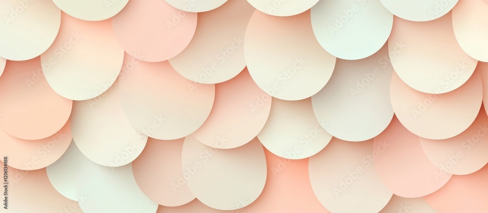 Aufkleber soft gradient seamless pattern with overlapping shapes, featuring soft peach and cream colors, perfe