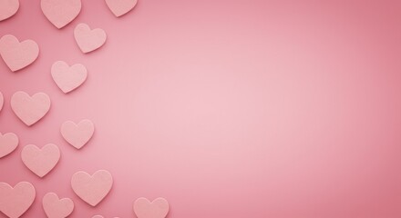 Soft Pink Background with Subtle Heart Patterns and Space for Text