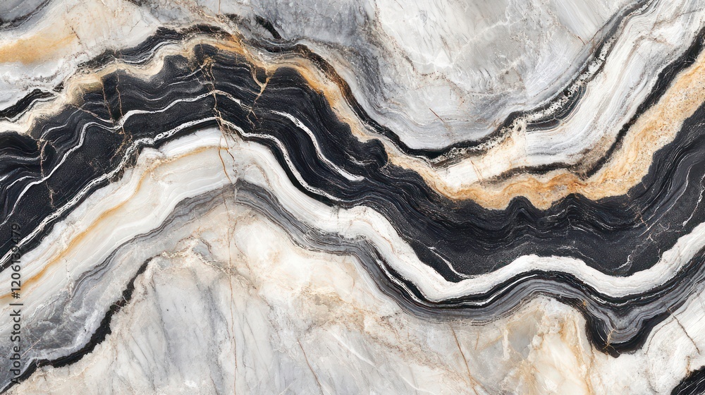 Poster abstract grey, black, and gold marble texture with wavy lines and patterns.