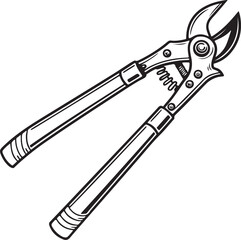 Loppers Rustic Tool for Gardening, Silhouette vector