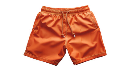 Orange swimming shorts trunks on transparent background