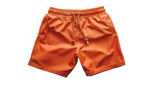 Orange swimming shorts trunks on transparent background