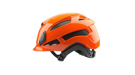 Orange safety helmet single on transparent background