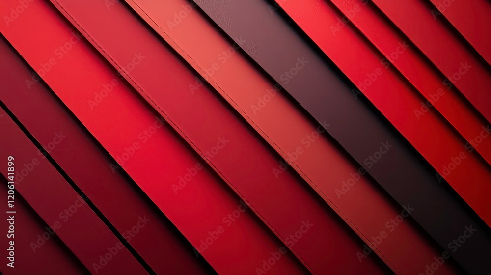 Poster Abstract diagonal lines in various shades of red and maroon.