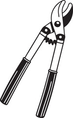 Loppers Rustic Tool for Gardening, Silhouette vector