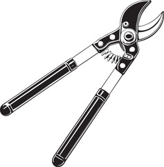Loppers Rustic Tool for Gardening, Silhouette vector