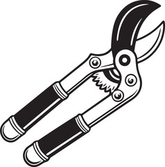 Loppers Rustic Tool for Gardening, Silhouette vector