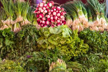 Vegetables and fruits on the counter at the street food market. Tbilisi, Georgia © Tomasz Wozniak