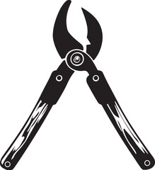 Loppers Rustic Tool for Gardening, Silhouette vector
