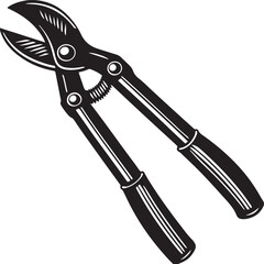 Loppers Rustic Tool for Gardening, Silhouette vector