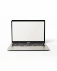 Fototapeta premium Modern laptop with a blank screen placed on a clean table for design and productivity in a bright workspace environment