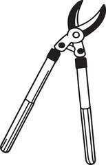 Loppers Rustic Tool for Gardening, Silhouette vector