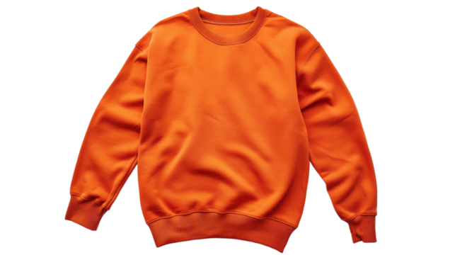 Orange sweater on transparent background