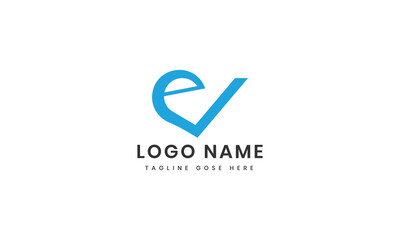v logo template with abstract shape