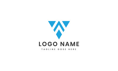 v logo template with abstract shape