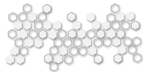 Abstract white and grey hexagon technology geometric pattern concept white background. Use for template, wallpaper, website vector illustration.