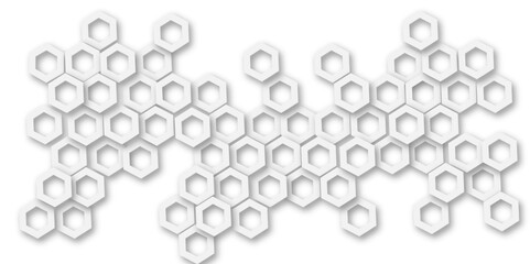 Abstract white and grey hexagon technology geometric pattern concept white background. Use for template, wallpaper, website vector illustration.