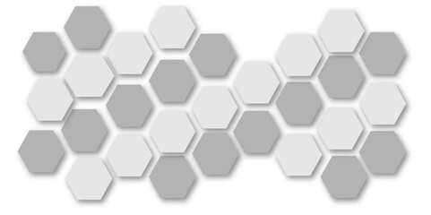 Abstract white and grey hexagon technology geometric pattern concept white background. Use for template, wallpaper, website vector illustration.