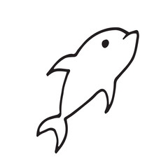 Obraz premium dolphin sea ocean black and white vector illustration doodle set isolated on white background background for textile typography postcard design