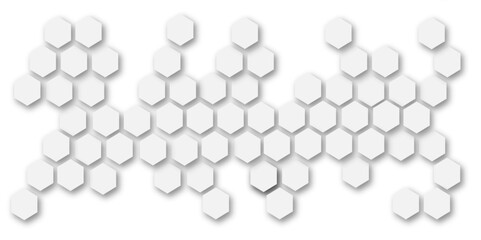 Abstract white and grey hexagon technology geometric pattern concept white background. Use for template, wallpaper, website vector illustration.