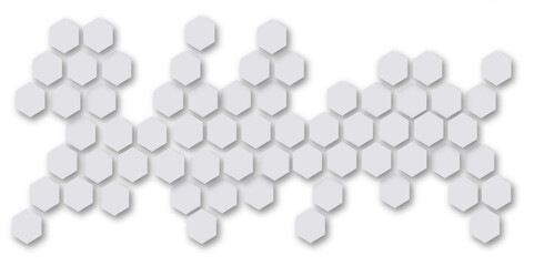 Abstract white and grey hexagon technology geometric pattern concept white background. Use for template, wallpaper, website vector illustration.