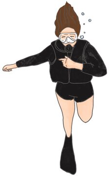 Scuba diving girl