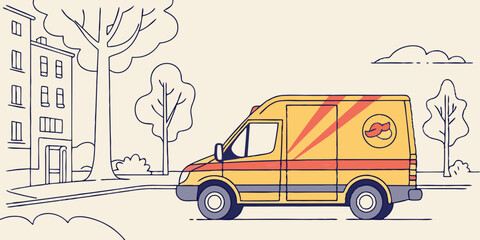 delivery van, tradesman's car, parcel delivery car
