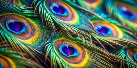 Macro Photography of Peacock Feathers: Intricate Details and Vivid Colors