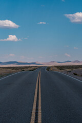Summer clouds over the Highway in the Nevada desert, Nevada, USA