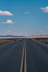 Summer clouds over the Highway in the Nevada desert, Nevada, USA