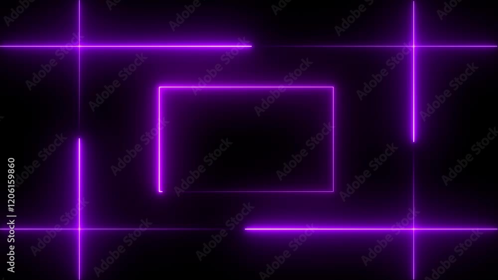 Aufkleber rectangular fire effect animation. fire flame gradually appearing in a rectangle frame. glowing neon