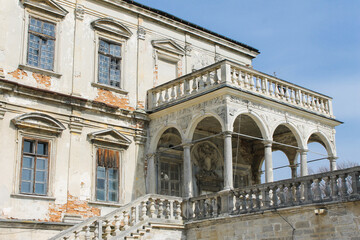 Old facade of Pidhirtsi Castle building near Lviv, Ukraine