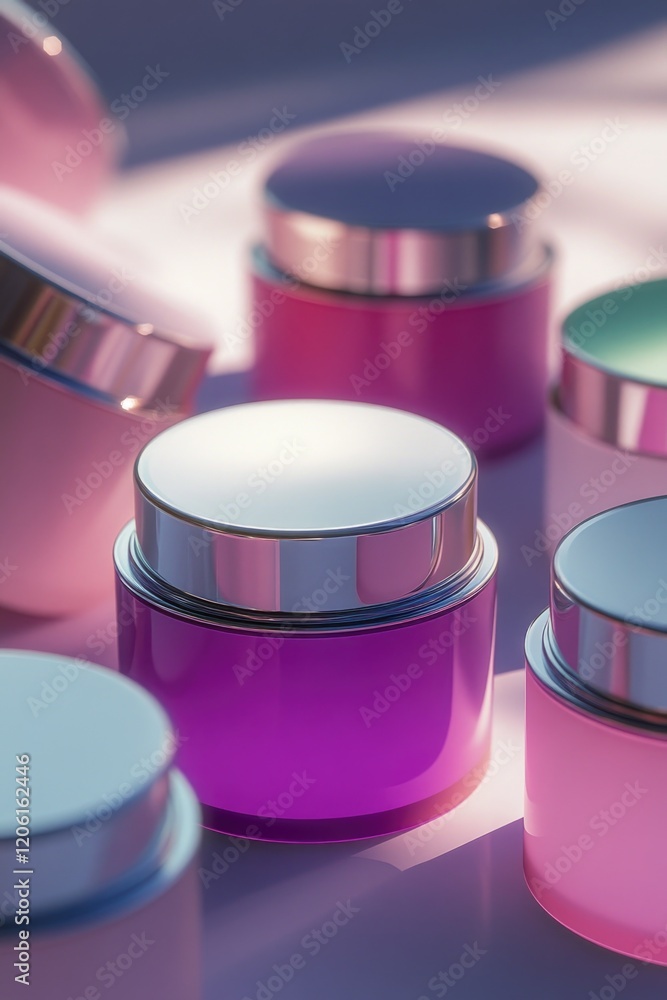 Poster close up shot of a group of containers with lids, suitable for use in illustrations or presentations