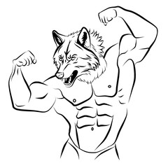 Wolf Bodybuilder, vector