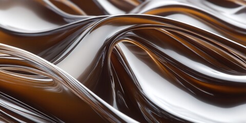 A detailed shot of a rich and decadent chocolate swirl, great for food or dessert use